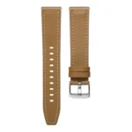 Push Button Silver Steel Buckle Genuine Leather Watch Band - Image 6