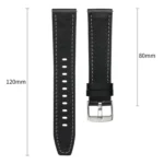Push Button Silver Steel Buckle Genuine Leather Watch Band - Image 4