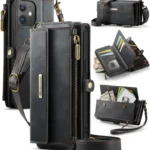 CaseMe C39 RFID Blocking Zipper Wallet Leather Phone Case with Crossbody Strap, For iPhone 12 mini, For iPhone 11 Pro Max, For iPhone 11, For iPhone 11 Pro