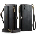 CaseMe C39 RFID Blocking Zipper Wallet Leather Phone Case with Crossbody Strap, For iPhone XR, For iPhone XS Max, For iPhone X / XS, For iPhone 7 Plus / 8 Plus - Image 2