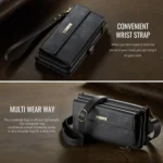 CaseMe C39 RFID Blocking Zipper Wallet Leather Phone Case with Crossbody Strap, For iPhone XR, For iPhone XS Max, For iPhone X / XS, For iPhone 7 Plus / 8 Plus - Image 8