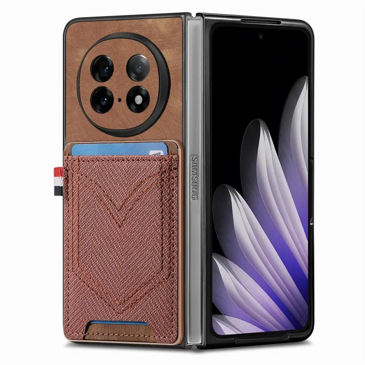 SYA002898901A_1.webp Denim Texture Leather Skin Phone Case with Card Slot, For OPPO Find N5 - Image 3