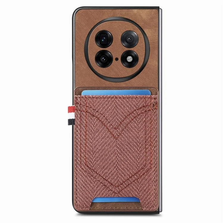 SYA002898901A_2.webp Denim Texture Leather Skin Phone Case with Card Slot, For OPPO Find N5 - Image 4
