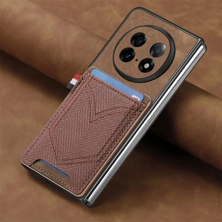 SYA002898901A_6.webp Denim Texture Leather Skin Phone Case with Card Slot, For OPPO Find N5 - Image 8