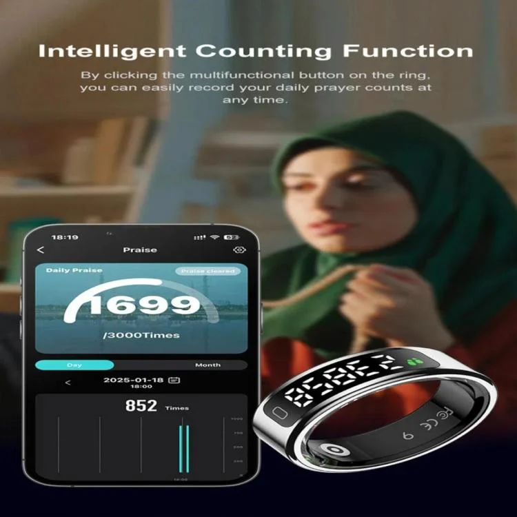 SYA0029051_B5.webp R11C SIZE 9 Smart Ring, Support Heart Rate / Blood Oxygen / Sleep Monitoring / Multiple Sport Modes - Image 6