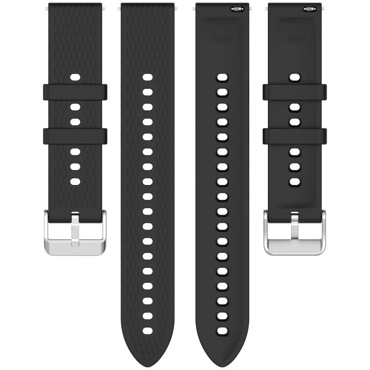 SYA0029100_B5.webp 18mm Rhombus Texture Quick Release Buckle Silicone Watch Band - Image 6