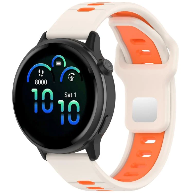 Two Color Reverse Buckle Striped Silicone Watch Band