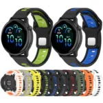Two Color Reverse Buckle Striped Silicone Watch Band - Image 2