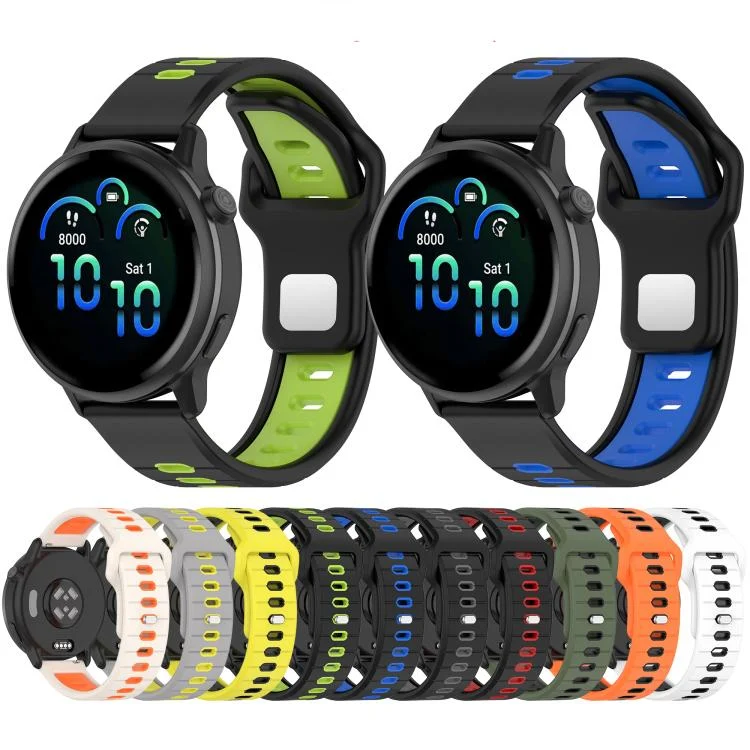 SYA0029102_B1.webp Two Color Reverse Buckle Striped Silicone Watch Band - Image 2