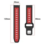 Two Color Reverse Buckle Striped Silicone Watch Band - Image 5