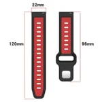 Two Color Reverse Buckle Striped Silicone Watch Band - Image 6