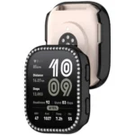 Single Row Diamond Half Coverage Hollow TPU Watch Protective Case - Image 7