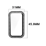 Single Row Diamond Half Coverage Hollow PC Watch Protective Case - Image 3