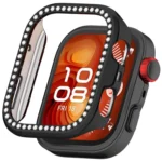 Single Row Diamond Half Coverage Hollow PC Watch Protective Case