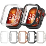 Single Row Diamond Half Coverage Hollow PC Watch Protective Case - Image 2