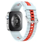 Vertical Striped Two Color Silicone Watch Band - Image 6
