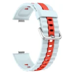 Vertical Striped Two Color Silicone Watch Band - Image 7