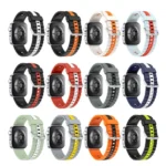 Vertical Striped Two Color Silicone Watch Band - Image 3