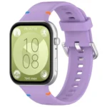 Stitched Silver Buckle Silicone Watch Band