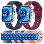 Black Buckle Dotted Silicone Watch Band - Image 2