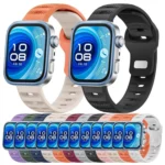 Silver Buckle Dotted Silicone Watch Band - Image 2