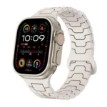 Steel Dragon Scale Magnetic Silicone Watch Band, For Apple Watch 46mm / 49mm / 45mm / 44mm