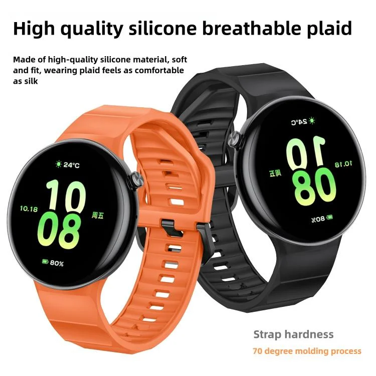 SYA0029327_B3.webp Black Buckle Single Color Silicone Watch Band - Image 4