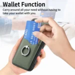 Carbon Fiber Card Wallet Ring Phone Case, For OPPO Find X8 Ultra - Image 4