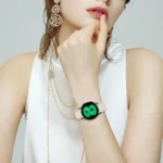 Lychee Texture Black Turtle Back Buckle Leather Watch Band - Image 3