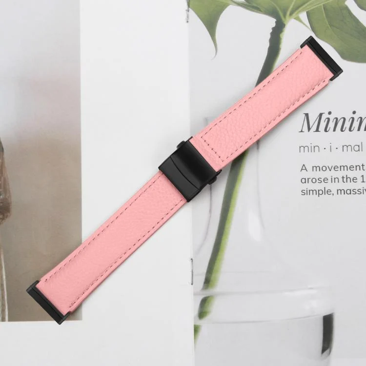 SYA002935601A_3.webp Lychee Texture Black Turtle Back Buckle Leather Watch Band - Image 8