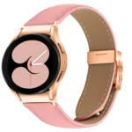 Lychee Texture Rose Gold Turtle Back Buckle Leather Watch Band
