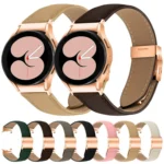 Lychee Texture Rose Gold Turtle Back Buckle Leather Watch Band - Image 2