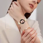 Lychee Texture Rose Gold Turtle Back Buckle Leather Watch Band - Image 3