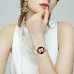 Lychee Texture Rose Gold Turtle Back Buckle Leather Watch Band - Image 4