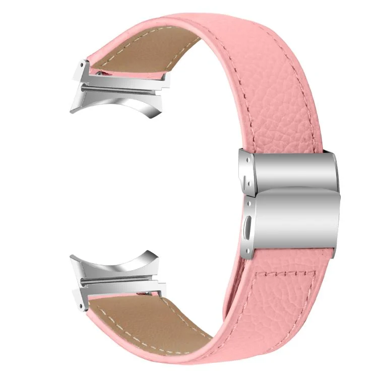 SYA002936601A_1.webp Lychee Texture Silver Turtle Back Buckle Leather Watch Band - Image 5