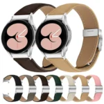 Lychee Texture Silver Turtle Back Buckle Leather Watch Band - Image 2