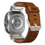 Explorer Stainless Steel Head Leather Watch Band - Image 5