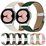 Quick Release Lychee Texture Silver Turtle Back Buckle Leather Watch Band - Image 2