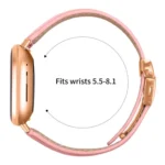 Lychee Texture Rose Gold Turtle Back Buckle Leather Watch Band - Image 6