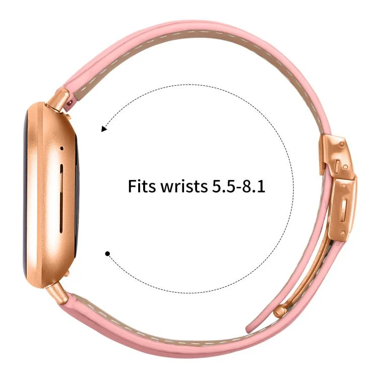SYA002937201A_2.webp Lychee Texture Rose Gold Turtle Back Buckle Leather Watch Band - Image 6