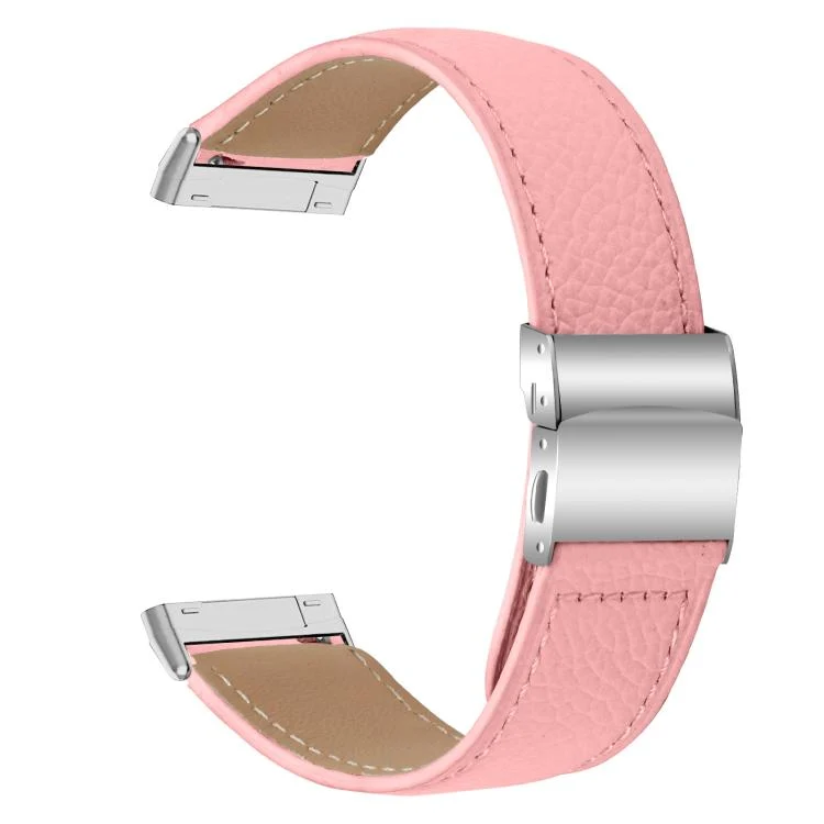 SYA002937401A_1.webp Lychee Texture Silver Turtle Back Buckle Leather Watch Band - Image 5
