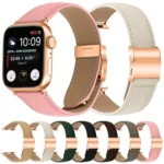Lychee Texture Rose Gold Turtle Back Buckle Leather Watch Band, For Apple Watch 46mm / 49mm / 45mm / 44mm, For Apple Watch 42mm / 41mm / 40mm / 38mm - Image 4