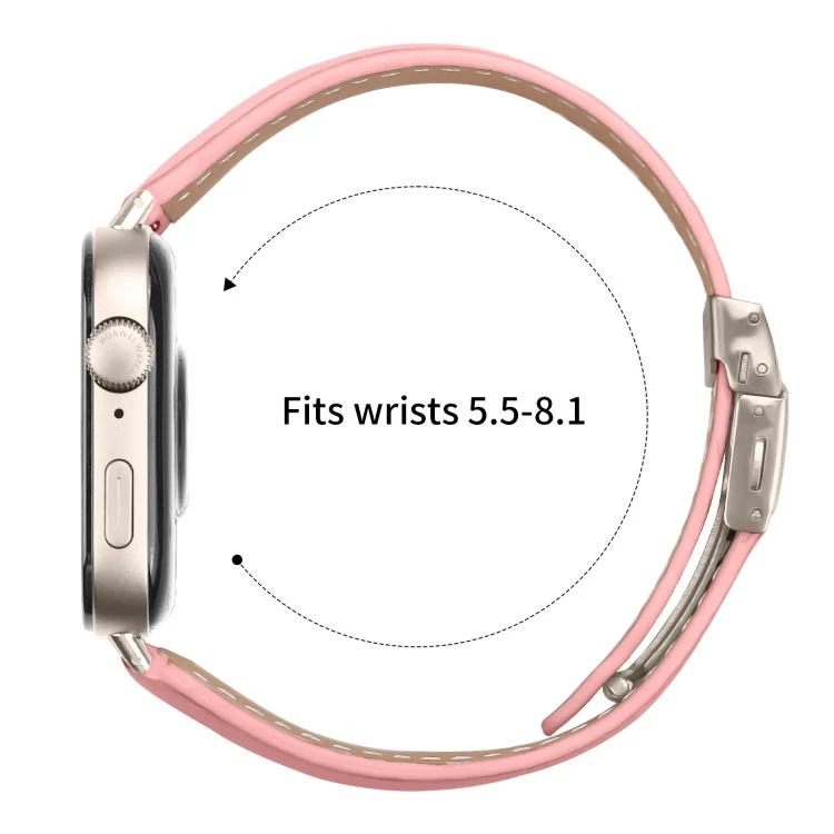 SYA002938401A_2.webp Lychee Texture Starlight Turtle Back Buckle Leather Watch Band - Image 6