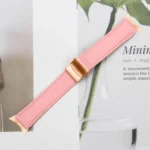 Lychee Texture Rose Gold Turtle Back Buckle Leather Watch Band - Image 7