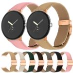 Lychee Texture Rose Gold Turtle Back Buckle Leather Watch Band - Image 4