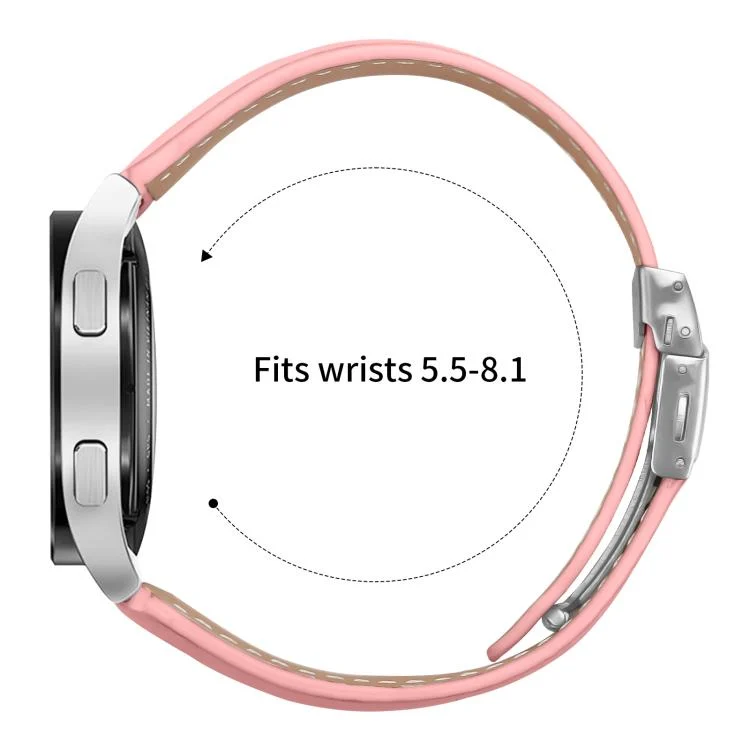 SYA002939101A_1.webp Lychee Texture Silver Turtle Back Buckle Leather Watch Band - Image 5
