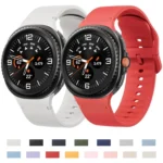 For Samsung Galaxy Watch8 / Watch8 Classic Solid Color Stitched Silicone Watch Band - Image 2