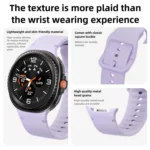 For Samsung Galaxy Watch8 / Watch8 Classic Solid Color Stitched Silicone Watch Band - Image 3