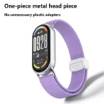 Metal Head Magnetic Plastic Buckle Elastic Nylon Watch Band - Image 4
