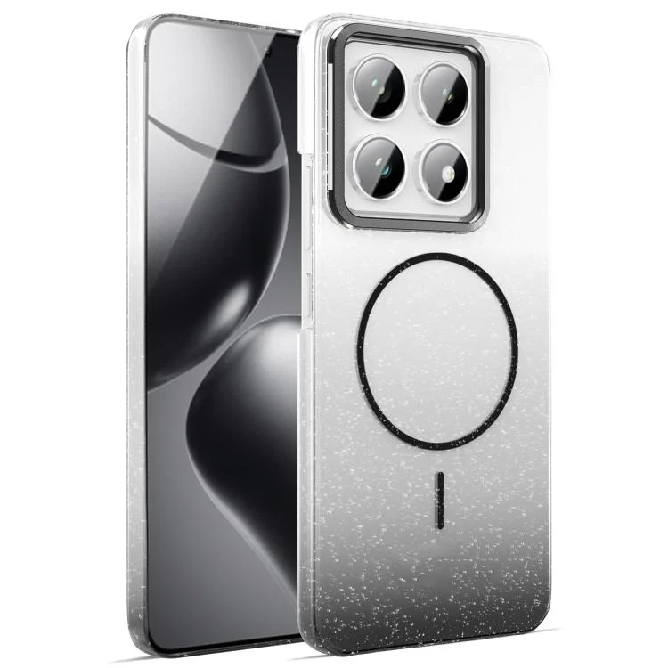 Gold Diamond Glitter Gradient MagSafe Shockproof Phone Case, For Xiaomi 14T Pro, For Xiaomi 14T, For Xiaomi Redmi 14C 4G, For Xiaomi Poco M6 4G